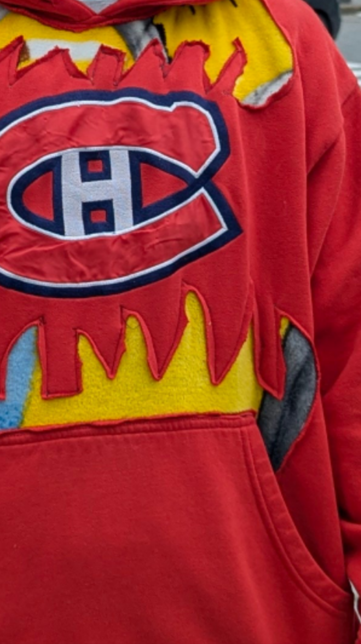 Hoodie hockey modifié avec effet cratère, XL