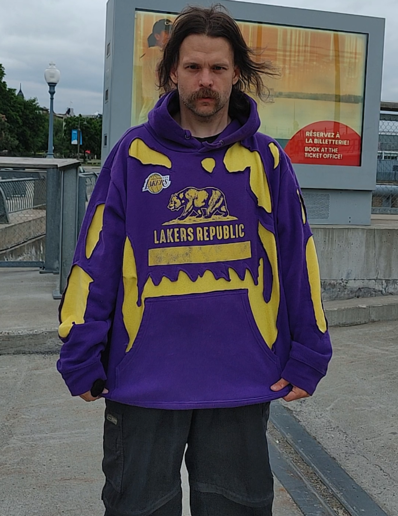 Hoodie modifié avec effet cratère, 2XL