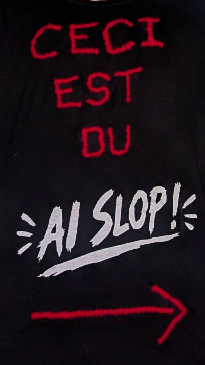 T-shirt « Ceci est du AI Slop », LARGE