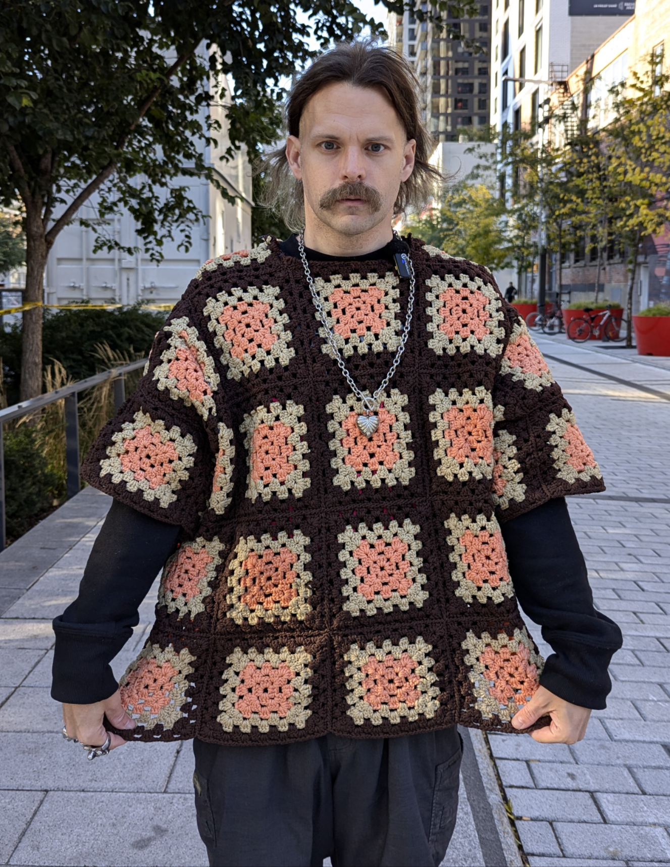 T-shirt en crochet recyclé « Pumpkin Spice Tee », XL