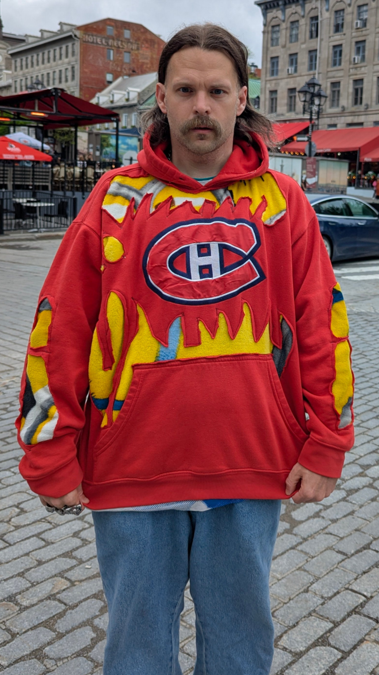 Hoodie hockey modifié avec effet cratère, XL
