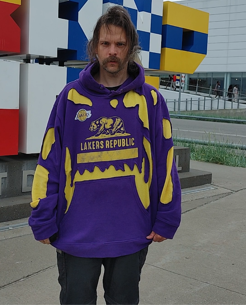 Hoodie modifié avec effet cratère, 2XL