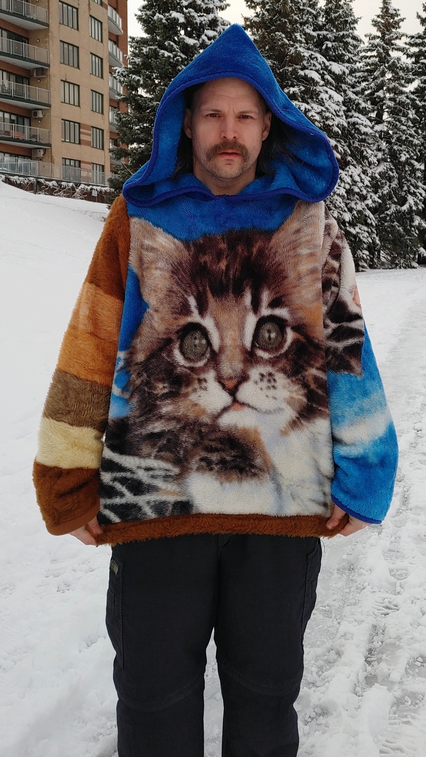 Hoodie « Chat gris #2 », XL