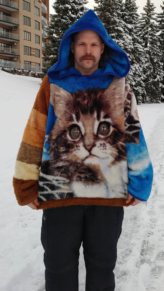 Hoodie « Chat gris #2 », XL