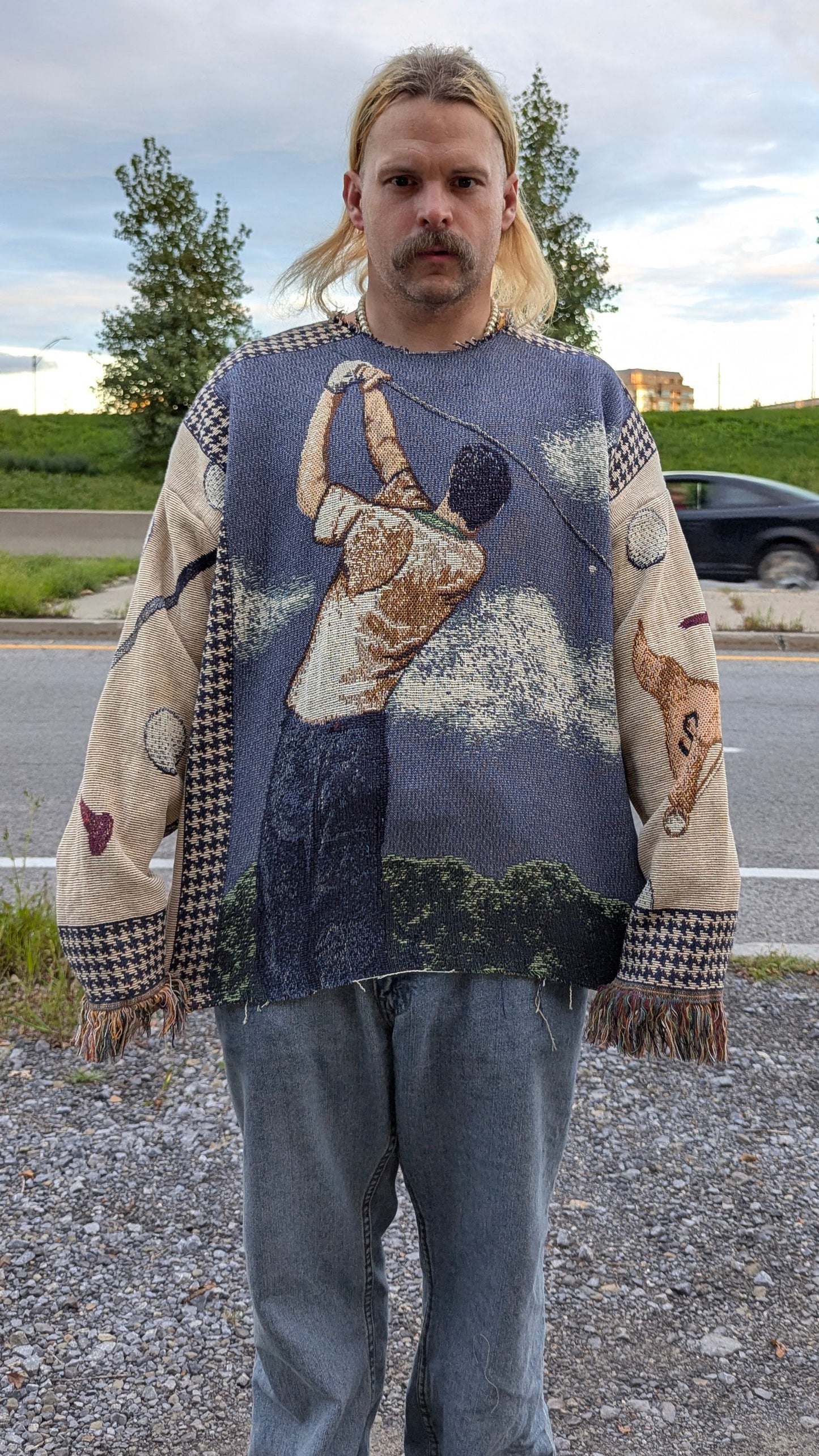 Sweater en tapisserie tissée « Golfeur », LARGE