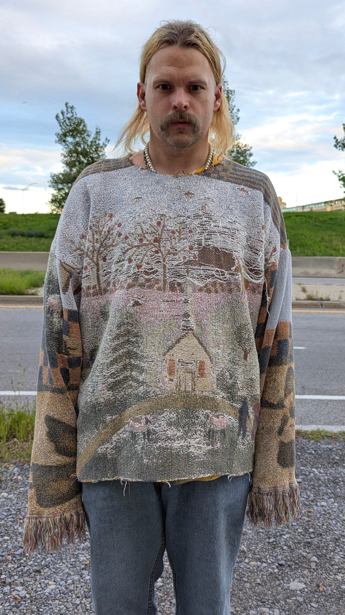 Sweater en tapisserie tissée « Maisonnée », LARGE